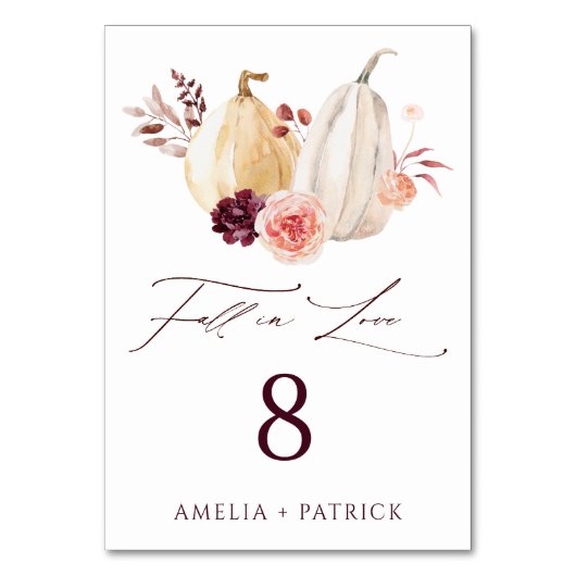 Numéro De Table Citrouille Automne Automne Mariage (Par défaut)