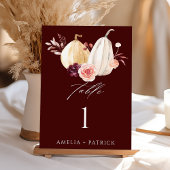 Numéro De Table Citrouille Automne Automne Rustique Mariage
