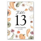 Numéro De Table Citrouille couleur d'aquarelle tendance | Vibes d' (Par défaut)