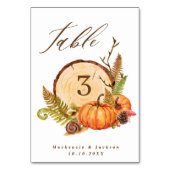 Numéro De Table Citrouille d'automne Ferries et Mariage de script  (Dos)