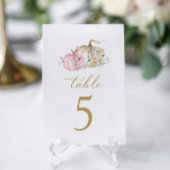 Numéro de table Citrouille rose automne
