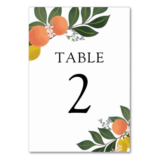 Numéro De Table Citrus et verdure (Par défaut)