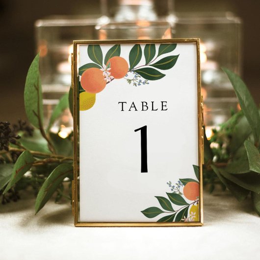 Numéro De Table Citrus et verdure