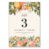 Numéro De Table Citrus orange botanique moderne rustique numéro de (Par défaut)