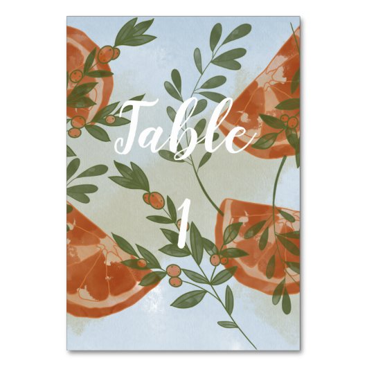 Numéro De Table Citrus orange et verdure (Par défaut)
