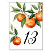 Numéro De Table Citrus Wedding | Elegant Mediterranean Orange (Dos)