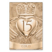 Numéro De Table Claddagh Bague Mariage Initiales et Shamrocks (Par défaut)