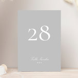 Numéro De Table Clair gris classique élégant Mariage de calligraph<br><div class="desc">Ce design fait partie d'une collection; s'il vous plaît contactez-moi si vous avez besoin d'aide pour trouver des designs ou des produits correspondants; également disponible en couleurs alternatives</div>