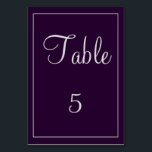 Numéro De Table Classe prune et argent<br><div class="desc">Une carte de table élégante qui est vraiment incroyable,  cet article présente un design prune et argent en utilisant des modèles faciles à remplir. Le texte peut être personnalisé ainsi que la couleur de la carte de table et du carré. Personnalisez le vôtre dès aujourd'hui !</div>