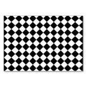 Numéro De Table Classic Diamond noir et blanc Checkers (Devant)