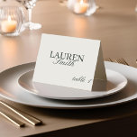 Numéro De Table Classic Elegant Sage Mariage Place Card<br><div class="desc">Cartes classiques élégantes de mariage avec nom d'invité vert sage personnalisé et numéro de table sur arrière - plan couleur neutre.</div>