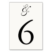 Numéro De Table Classic Elegant Simple White Wedding Table Card (Par défaut)