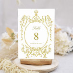 Numéro De Table Classic Floral Garden Frame Gold Mariage<br><div class="desc">COULEUR DU CADRE ET DU TEXTE CHANGEABLES | Numéro de table de mariage vintage classique. Pour une personnalisation plus avancée de cette conception,  cliquez sur le BOUTON DESIGN TOOL ci-dessus !</div>