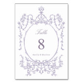 Numéro De Table Classic Floral Garden Frame Lavender Wedding (Dos)