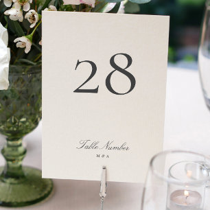 Numéro De Table Classic Formal Élégant Mariage Calligraphie