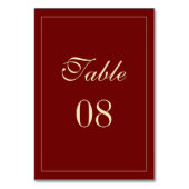 Numéro De Table Classic Formal Script Wine Red Wedding (Par défaut)