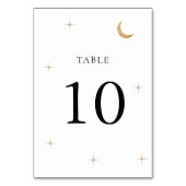 Numéro De Table Classic minimal Lune d'or céleste étoiles Mariage (Dos)