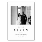 Numéro De Table Classic Modern Wedding Photo Table Number Card (Dos)
