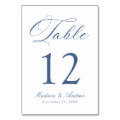 Numéro De Table Classic Navy Calligraphy Wedding (Par défaut)