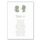 Numéro De Table Classic Regency Green Cameo Mariage (Dos)