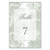 Numéro De Table Classic Sage Green Landscape Toile Wedding (Dos)