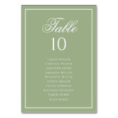 Numéro De Table Classic Sage Green & White Wedding Seating Chart (Dos)
