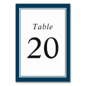Numéro De Table Classic Simple Marine Bleu Double Cadre (Par défaut)
