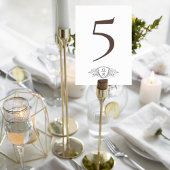Numéro De Table Classic Wedding Reception Table Number Card