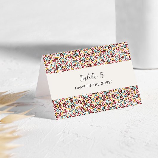 Numéro De Table Classical Geometric Mandala Wedding Place Card
