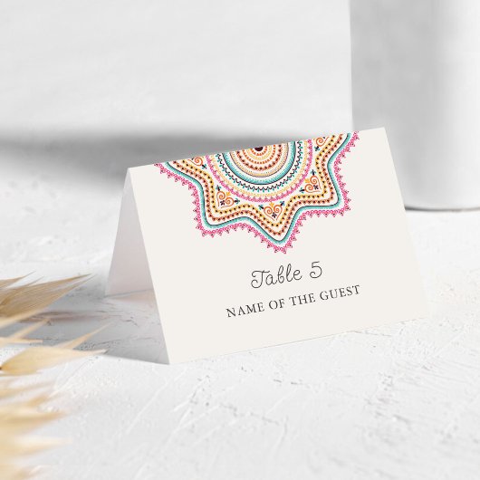 Numéro De Table Classical Ornate Style Mandala Wedding Place Card