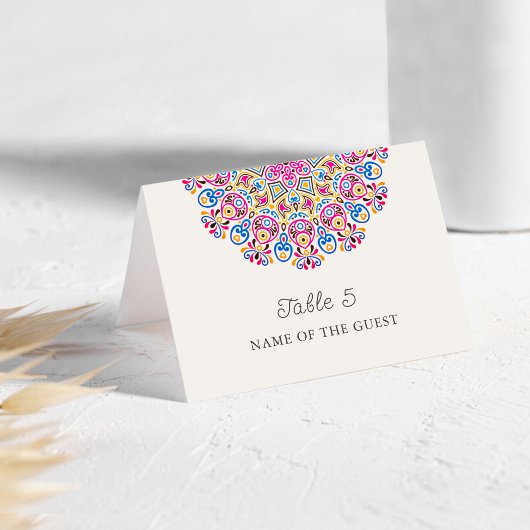 Numéro De Table Classical Ornate Style Mandala Wedding Place Card