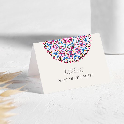 Numéro De Table Classical Ornate Style Mandala Wedding Place Card