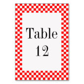 Numéro De Table Classique Damier Rouge et Blanc par STaylor (Dos)