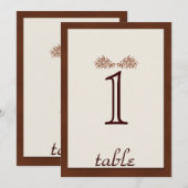 Numéro de table classique en cuir marron (Devant / Derrière)