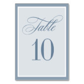 Numéro De Table Classique Luxe | Élégant Mariage Poussiéreux Bleu (Par défaut)