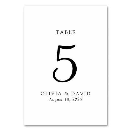 Numéro de table classique minimaliste (Par défaut)