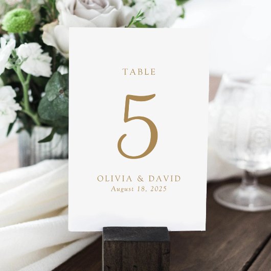 Numéro de table classique minimaliste