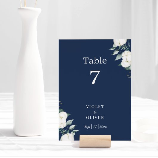 Numéro de table classique moderne en coton d'eucal