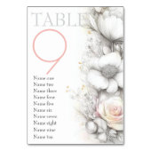 Numéro De Table Classique Moderne Fleurs d'Ivoire et Rose (Par défaut)