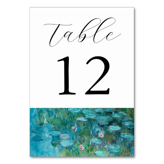 Numéro De Table Claude Monet Water Lilies Mariage (Dos)