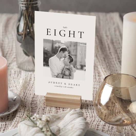 Numéro De Table Clean Modern Wedding Photo