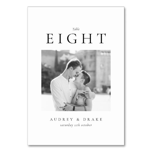 Numéro De Table Clean Modern Wedding Photo (Par défaut)