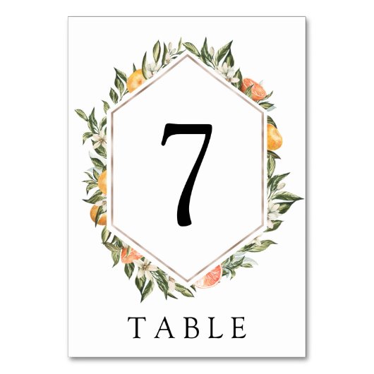 Numéro De Table Cléménites et verdure Numéro de tableau (Dos)