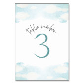 Numéro De Table Cloud 9 Fête des mariées bleue et blanche 3 (Dos)