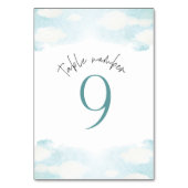 Numéro De Table Cloud 9 Fête des mariées bleue et blanche 9 (Dos)