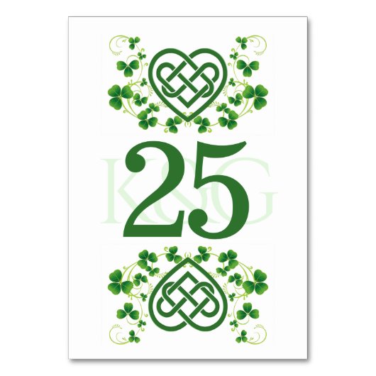 Numéro De Table Clover celtique Shamrock traditionnel (Dos)