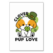 Numéro De Table Clover Pup Love - St. Patrick's Day Chien Design (Par défaut)