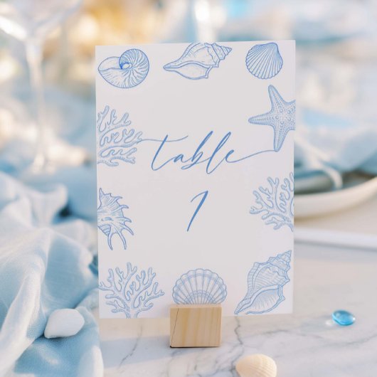 Numéro De Table Coastal Bridal Shower Table Number 