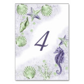 Numéro De Table Coastal Chic | Réception violet vert citron (Dos)