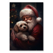 Numéro De Table Cockapoo avec le Père Noël Noël Festif (Dos)